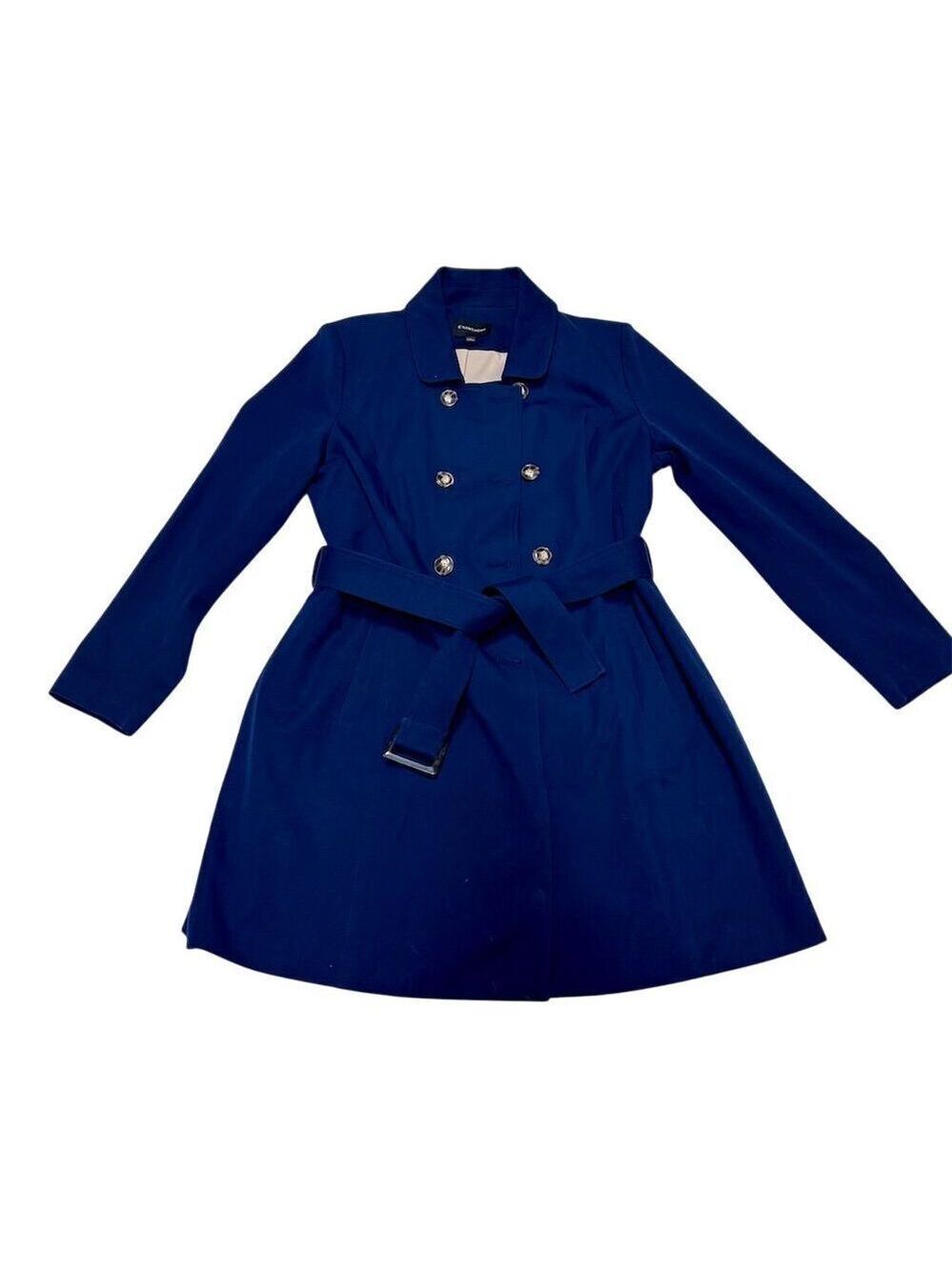 41 Hawthorn Women's Double Breasted Belted Trench Coat Blue XL - VGUC